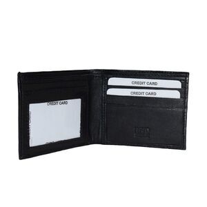 Men's Genuine Leather Black Minimalist Slim Wallet